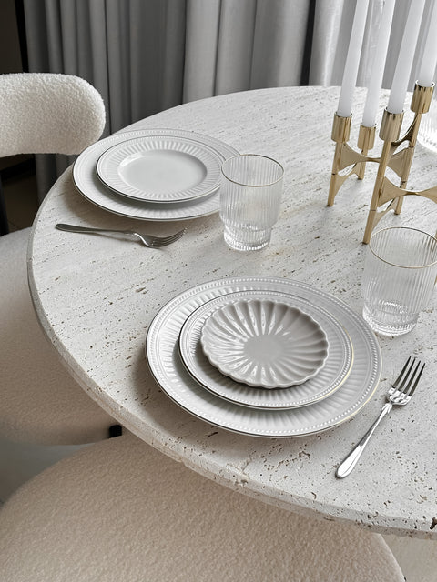 100*100 Light travertine dining table