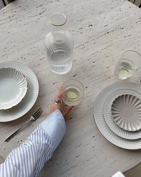 100*100 Light travertine dining table