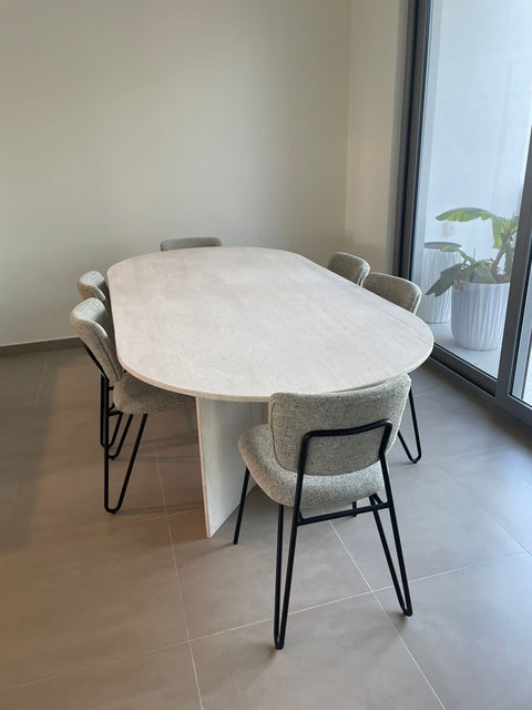 Mim travertine dining table