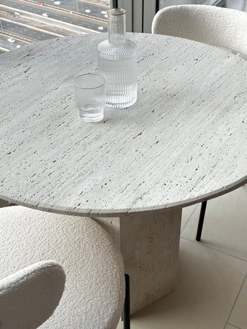 100*100 Light travertine dining table