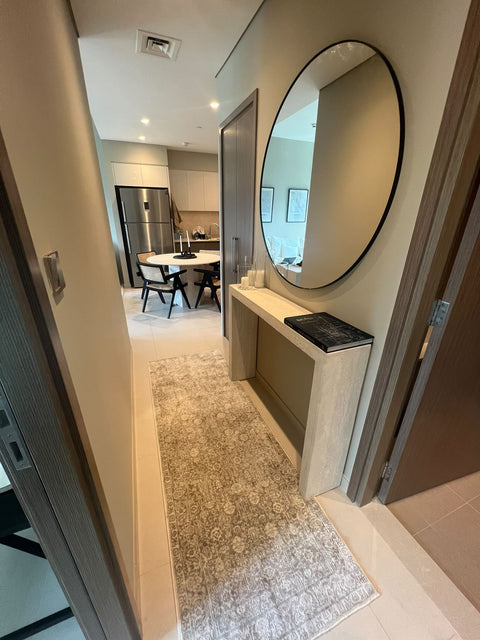 Luxurious travertine console