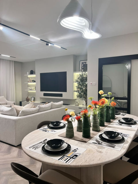 Mim travertine dining table