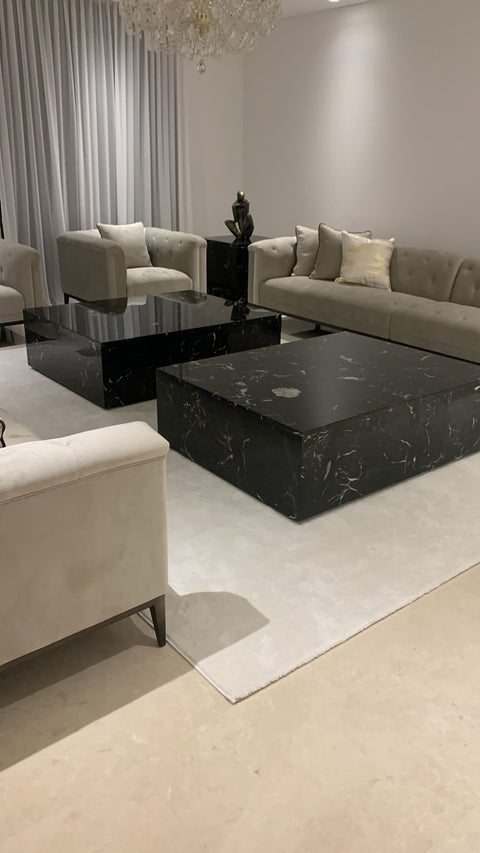 Black marble Coffee Table sett