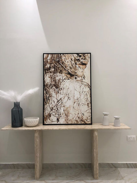 1 Beige Travertine Console