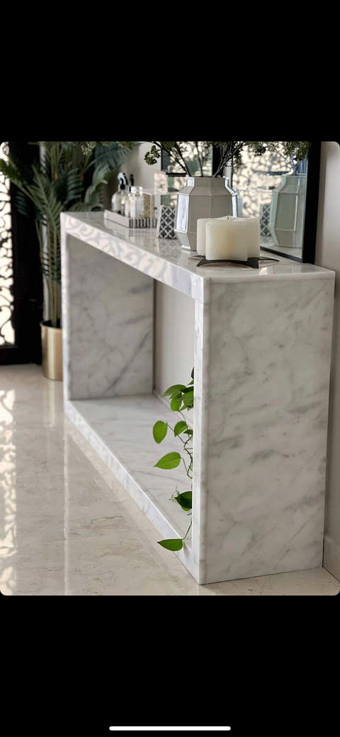 كونسول مغلق رخام موجلا وايت