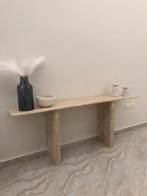 1 Beige Travertine Console