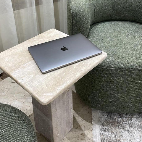Light travertine side table