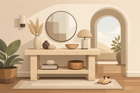 Travertine Console Table Ideas for Refined Entryways