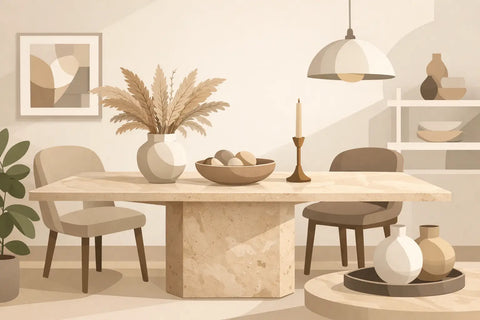 How to Style a Travertine Dining Table