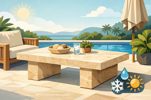 Can a Travertine Table Be Used Outside Safely?