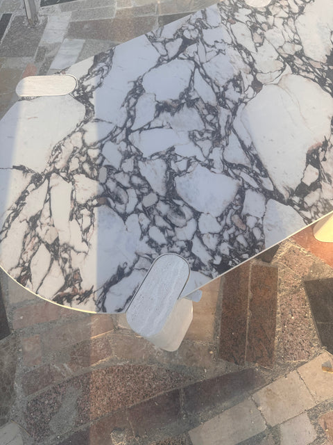 Calacatta Viola Travertine Dining table