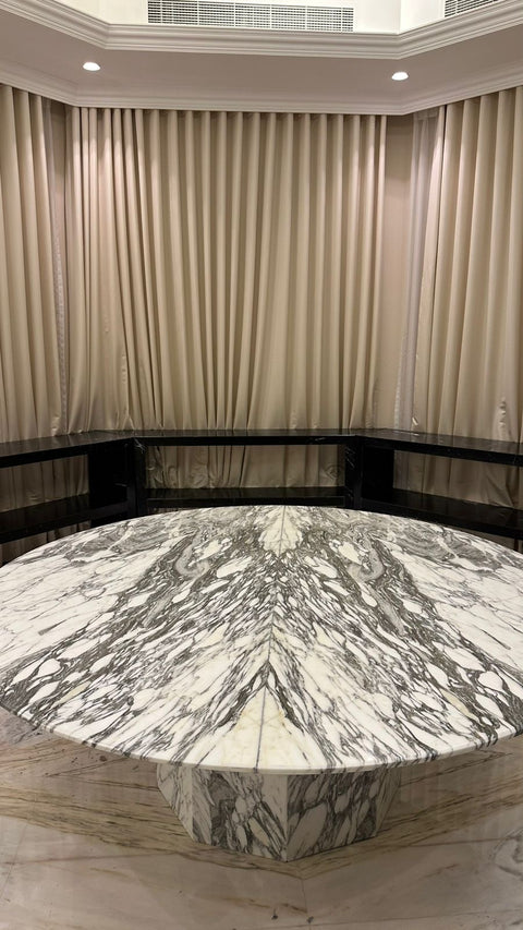 Arabescato dining table 12 seater