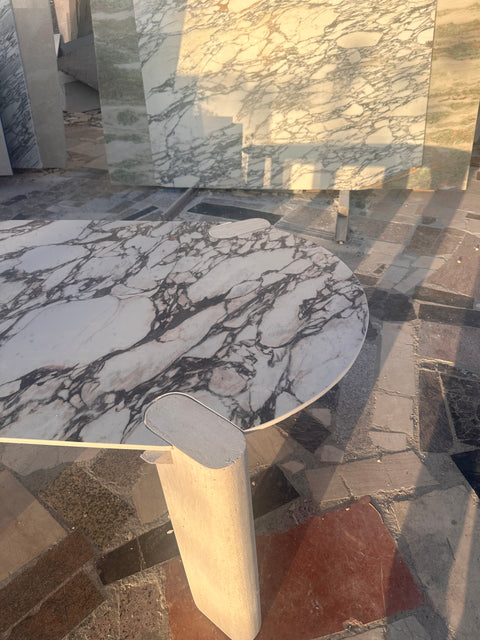 Calacatta Viola Travertine Dining table