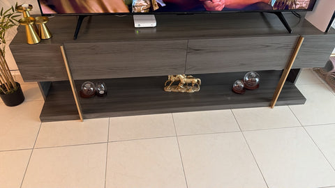 Bentley Birch TV Console with Gold Accents