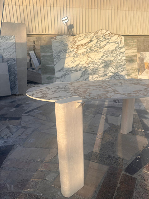 Calacatta Viola Travertine Dining table