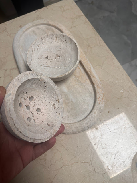Travertine incense burner
