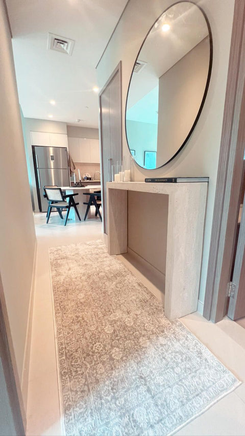 Luxurious travertine console