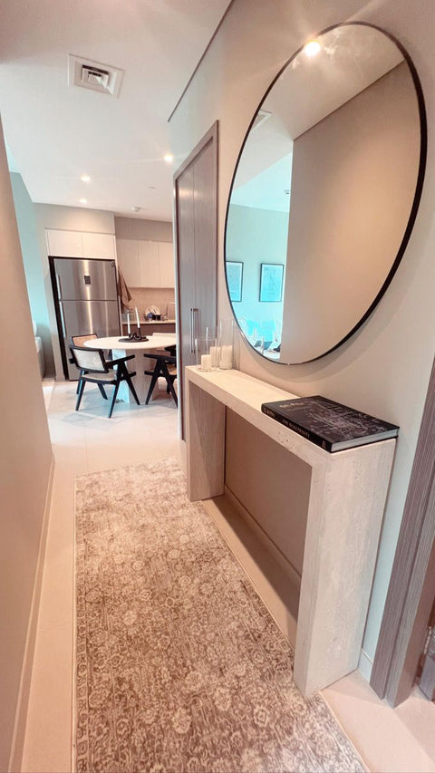 Luxurious travertine console