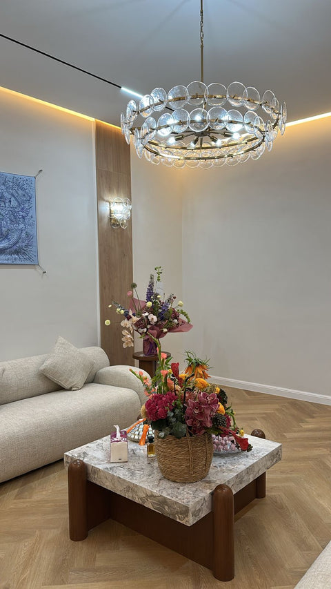 Calacatta Grey & wood coffee table