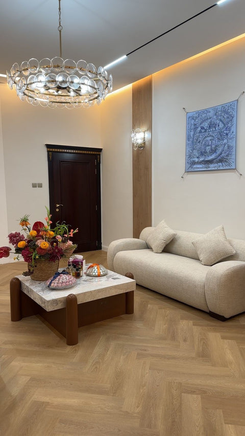 Calacatta Grey & wood coffee table