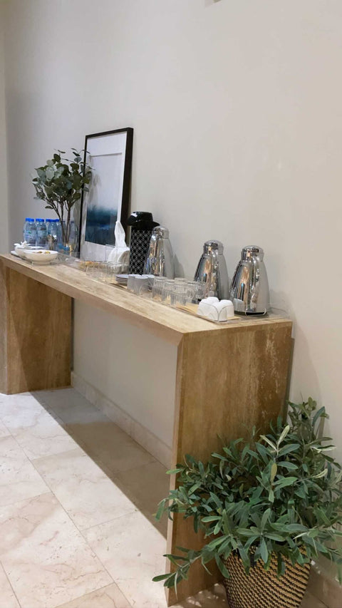 Beige travertine Console 45”