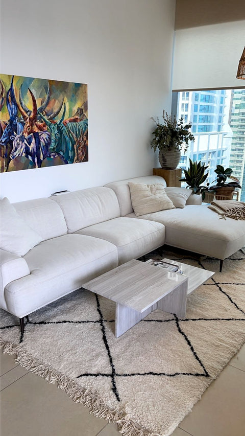 Distinct Travertine Coffee Table