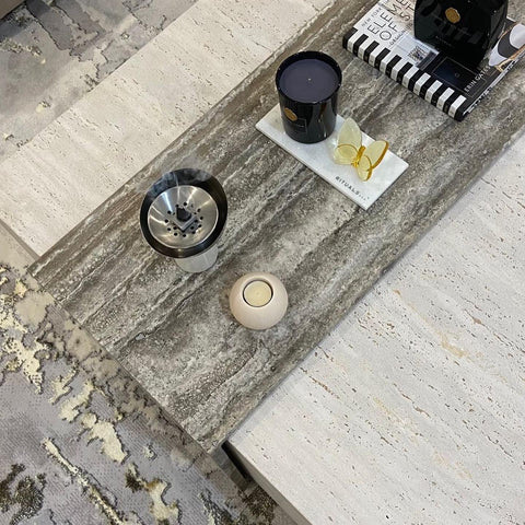 Silver Light travertine Mix Coffee Table