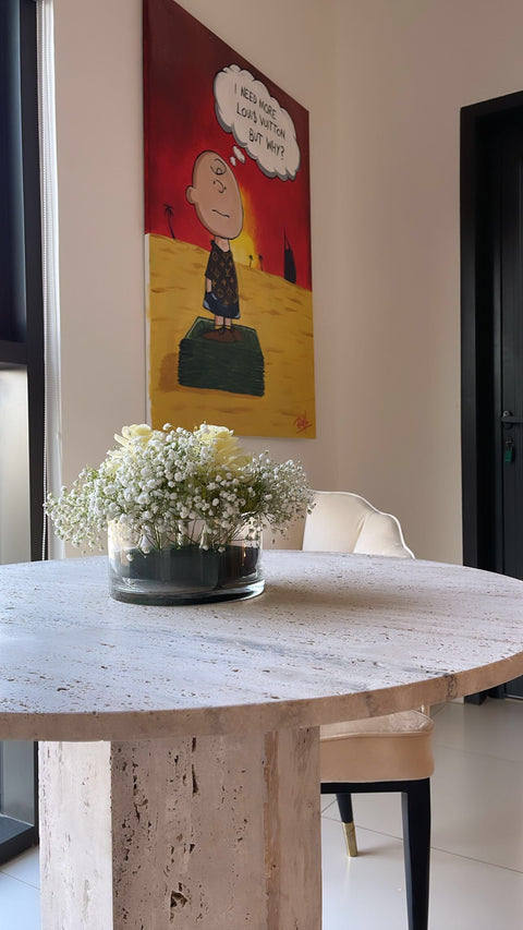 Vanessa travertine Dining Table