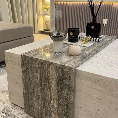 Silver Light travertine Mix Coffee Table