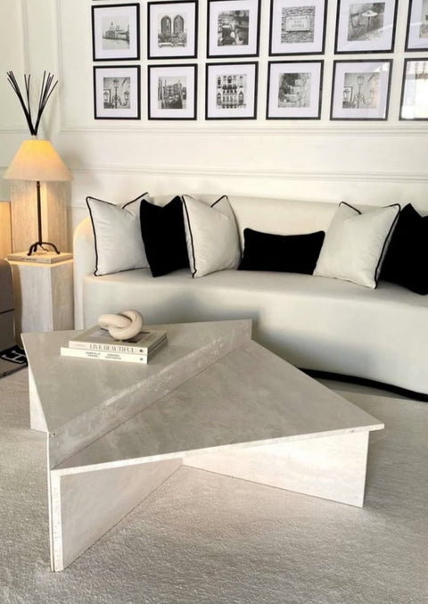 Triangle Light travertine Coffee Table