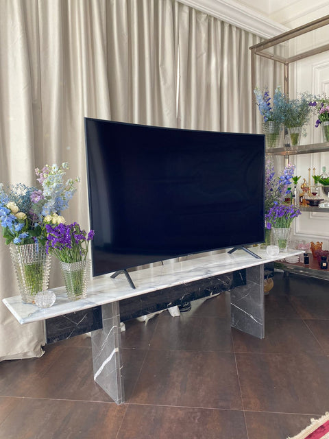 Marble Tv table black and white